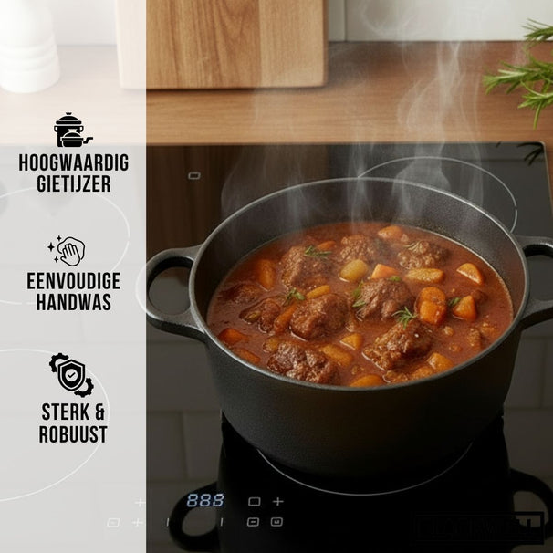 Blackwell Braadpan met deksel Cast Iron Gietijzer ø 20 cm - zonder anti-aanbaklaag