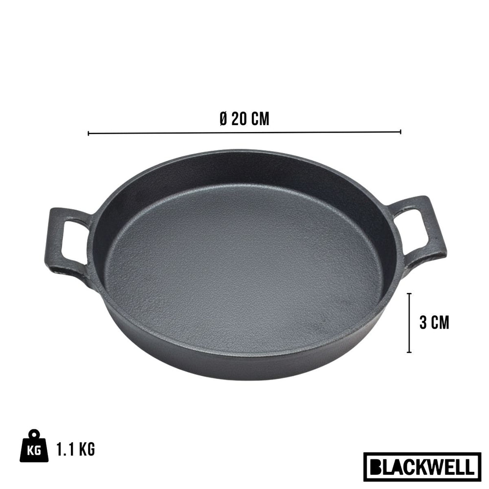 Blackwell Koekenpan met handvaten Cast Iron - Gietijzer - ø 20 cm - zonder anti-aanbaklaag