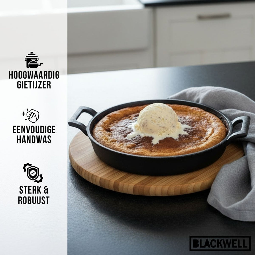 Blackwell Koekenpan met handvaten Cast Iron - Gietijzer - ø 20 cm - zonder anti-aanbaklaag