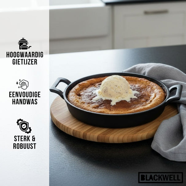 Blackwell Koekenpan met handvaten Cast Iron - Gietijzer - ø 20 cm - zonder anti-aanbaklaag