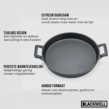 Blackwell Koekenpan met handvaten Cast Iron - Gietijzer - ø 20 cm - zonder anti-aanbaklaag