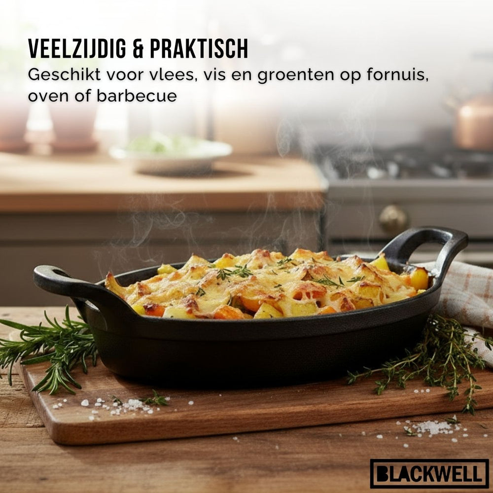 Blackwell Ovenschaal Cast Iron Gietijzer Ovaal 21 x 15 x 4 cm - zonder anti-aanbaklaag