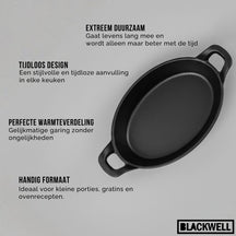 Blackwell Ovenschaal Cast Iron Gietijzer Ovaal 21 x 15 x 4 cm - zonder anti-aanbaklaag