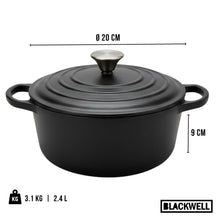 Blackwell Braadpan met deksel Cast Iron Gietijzer ø 20 cm - zonder anti-aanbaklaag