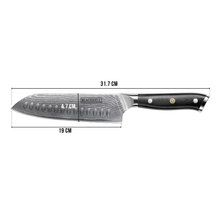 Blackwell Santokumes Japanse stijl - 67 lagen damaststaal - VG10 - 19 cm