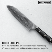 Blackwell Messenset (Santokumes + Groentemes / Nakirimes) - Japanse stijl - 67 lagen damaststaal - VG10 - 2-delig