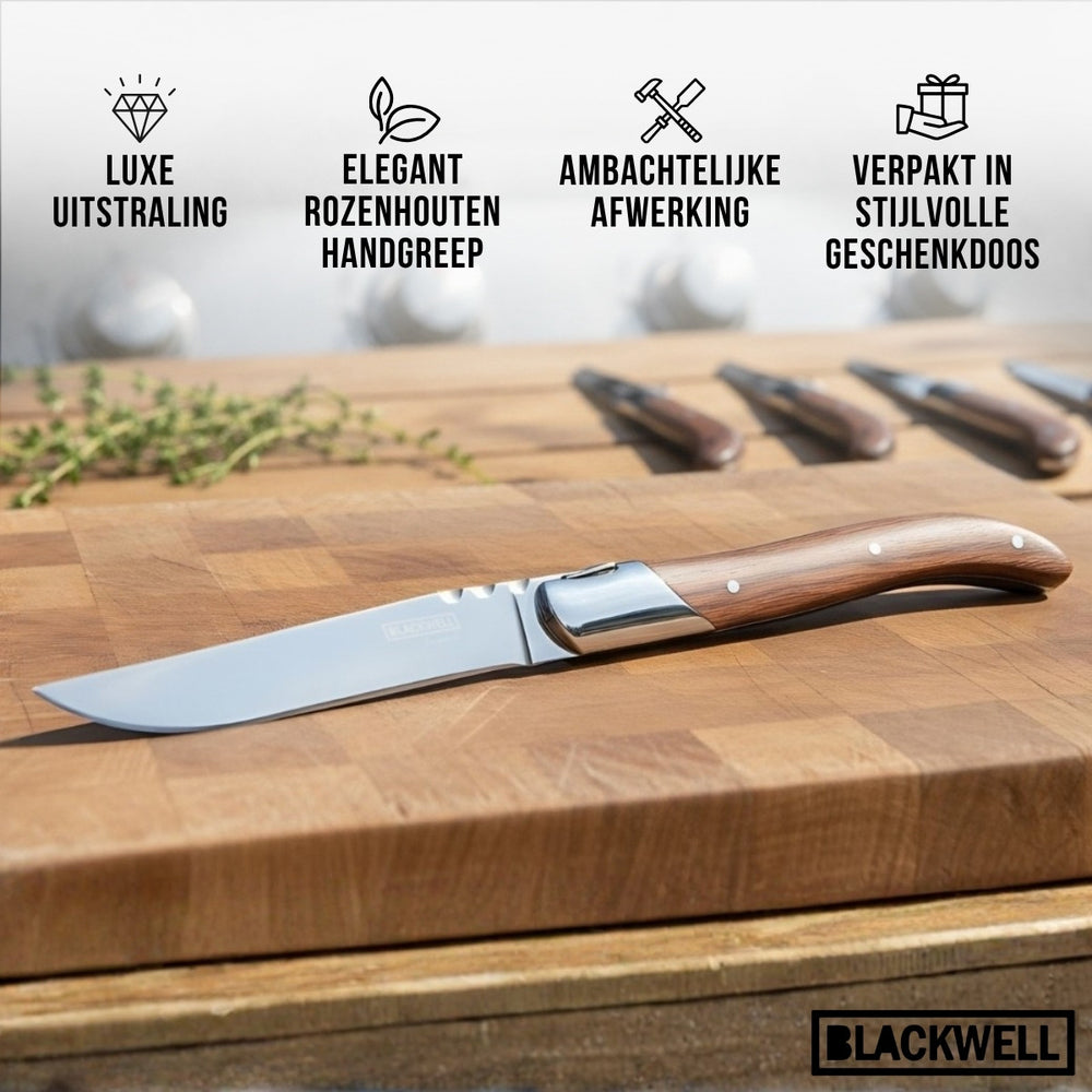 Blackwell Steakmessen Laguiole - Rozenhout - 6 Stuks