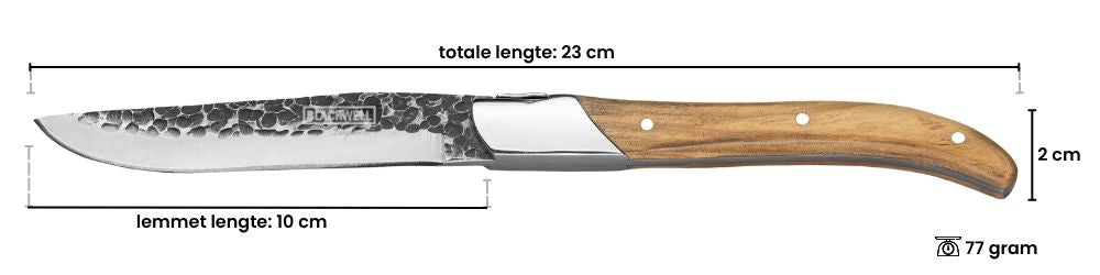 Blackwell Steakmessen Laguiole - Raw Black Lemmet - Olijfhout - 6 Stuks