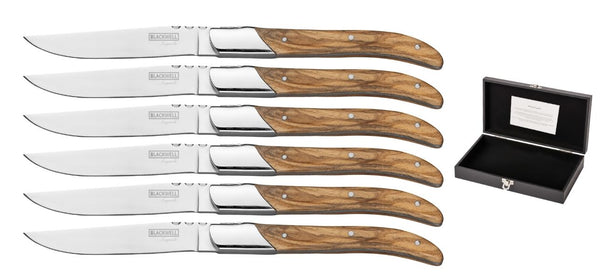 Blackwell Steakmessen Laguiole - Olijfhout - 6 Stuks