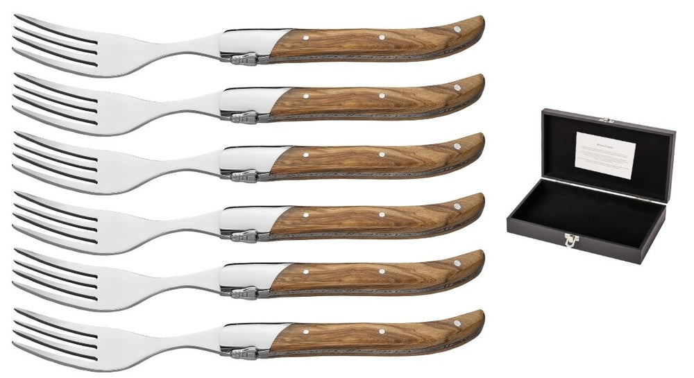 Blackwell Steakvorken Laguiole - Olijfhout - 6 Stuks