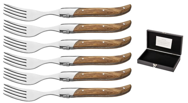 Blackwell Steakvorken Laguiole - Olijfhout - 6 Stuks