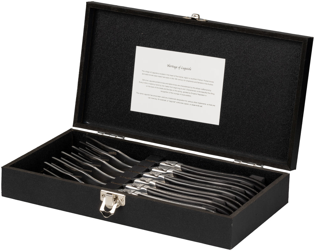Blackwell Steakbestek Laguiole - Steakmessen & Steakvorken - Pakkahout - 12 Stuks