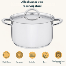 Sola Pannenset Blizz 4-Delig RVS - Kookpan ø 16, 18, 20 cm & Steelpan ø 16 cm - geschikt voor alle warmtebronnen