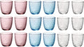 Bormioli Rocco Gekleurde Waterglazen 290 ml - Glazenset Slot - 18 stuks