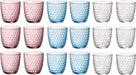 Bormioli Rocco Gekleurde Waterglazen 290 ml - Glazenset Slot - 18 stuks