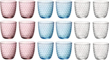 Bormioli Rocco Gekleurde Waterglazen 290 ml - Glazenset Slot - 18 stuks