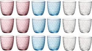 Bormioli Rocco Gekleurde Waterglazen 290 ml - Glazenset Slot - 18 stuks