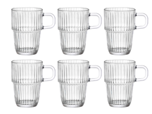 Bormioli Rocco Latte Macchiato Glazen - Irish Coffee Glazen - Koffiekopjes met oor - Stapelbaar - Barshine 315 ml - 6 Stuks