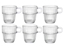 Bormioli Rocco Koffiekopjes met oor - Stapelbaar - Barshine 185 ml - 6 Stuks