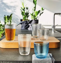 Bormioli Rocco Waterglazen Line Blauw 290 ml - 6 stuks + Cookinglife Karaf 1 Liter