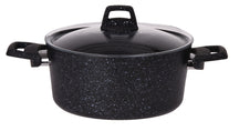 Cookinglife Pannenset Black Speckle 4-Delig Aluminium - Kookpan ø 20, 22, 24 cm & Steelpan ø 18 cm - Geschikt voor alle warmtebronnen - standaard anti-aanbaklaag