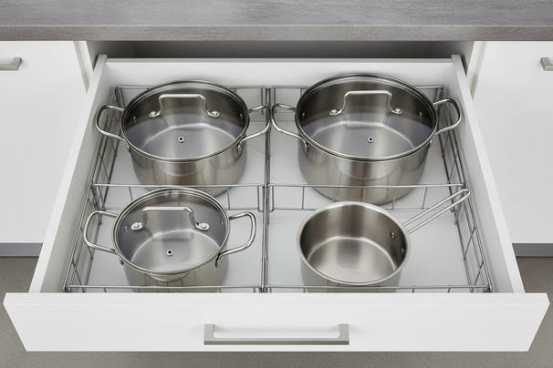 Cookinglife Pannenset Essential Steel 4-Delig - RVS - Kookpannen ø 16, 18, 20 cm & Steelpan ø 16 cm - geschikt voor alle warmtebronnen