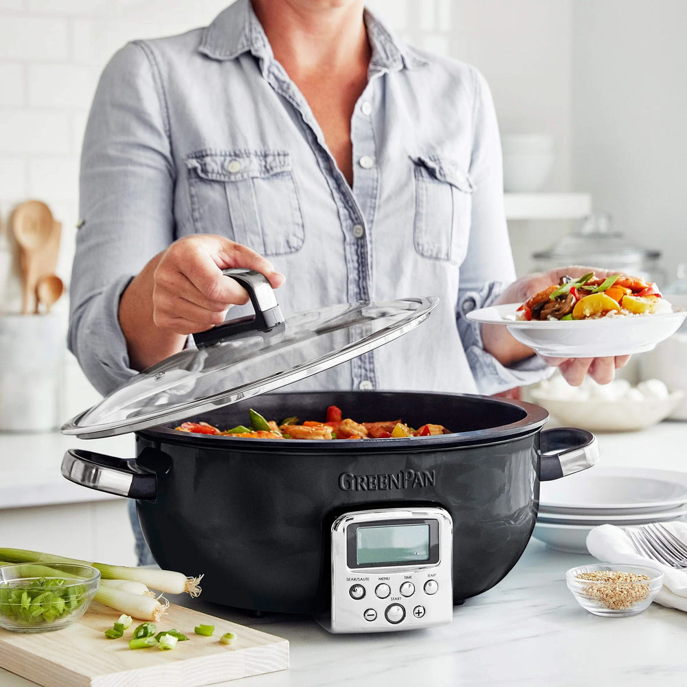 GreenPan Multicooker / Omnicooker - 5.7 Liter - Black - Keramische anti-aanbaklaag