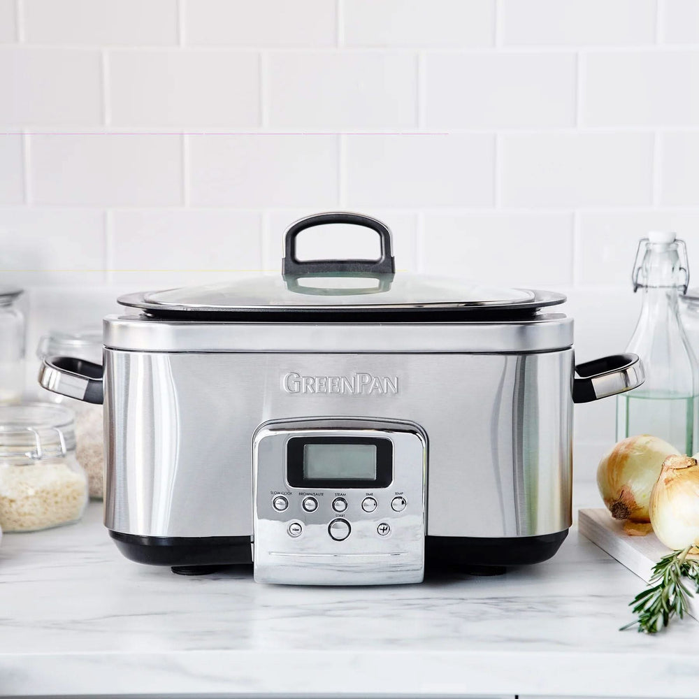 GreenPan Slowcooker - 6.0 Liter - RVS - Keramische anti-aanbaklaag