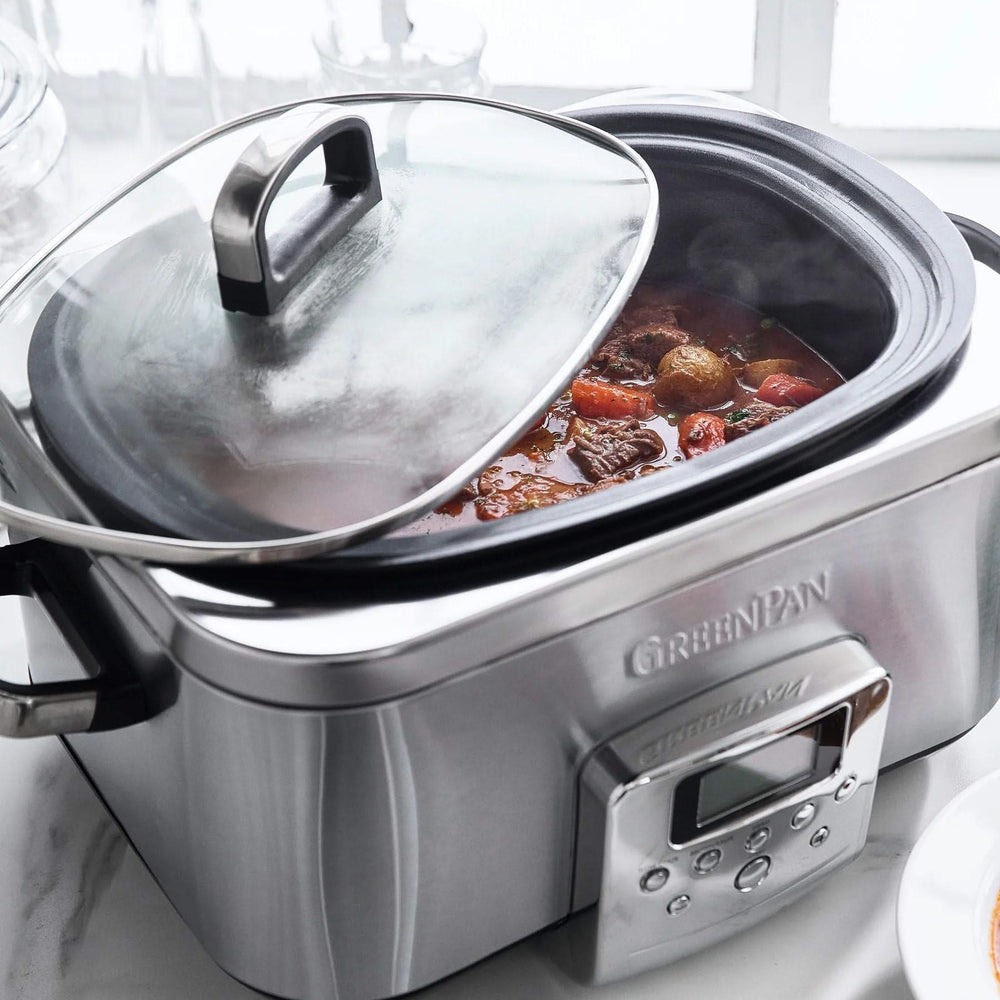 GreenPan Slowcooker - 6.0 Liter - RVS - Keramische anti-aanbaklaag