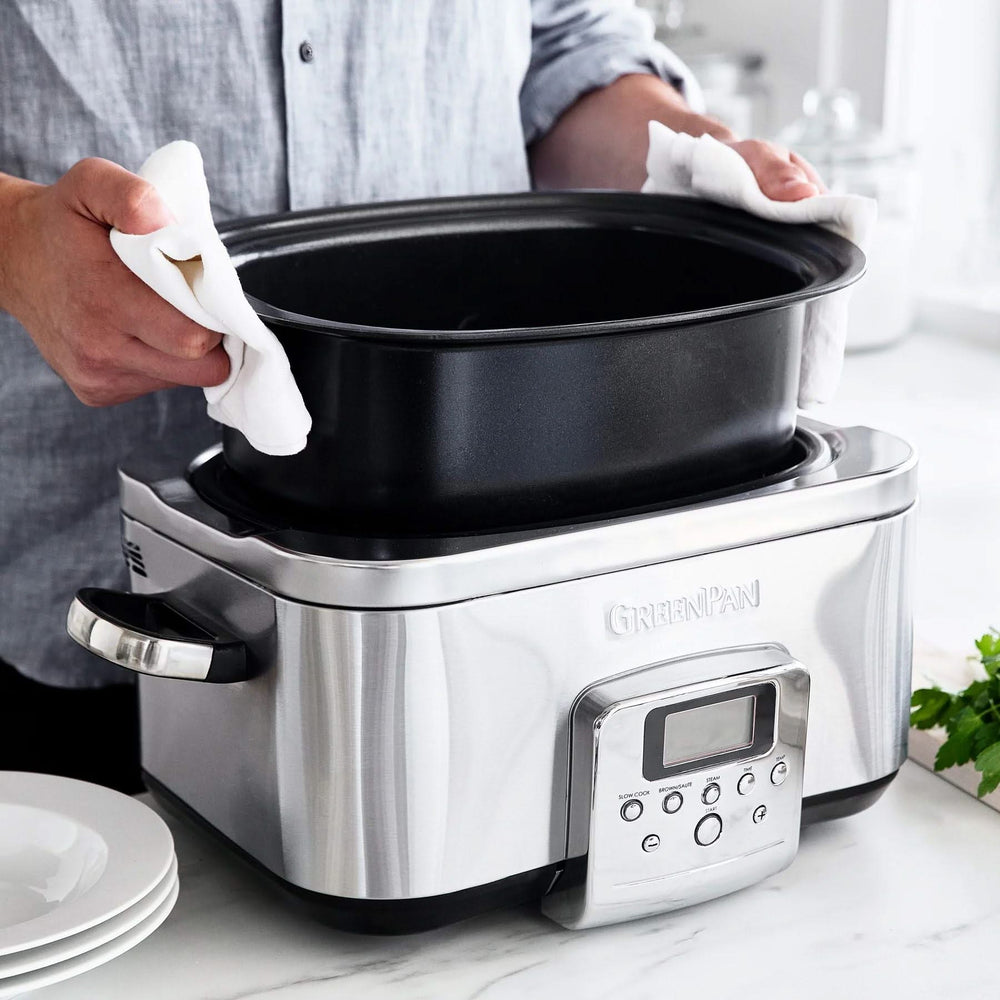 GreenPan Slowcooker - 6.0 Liter - RVS - Keramische anti-aanbaklaag