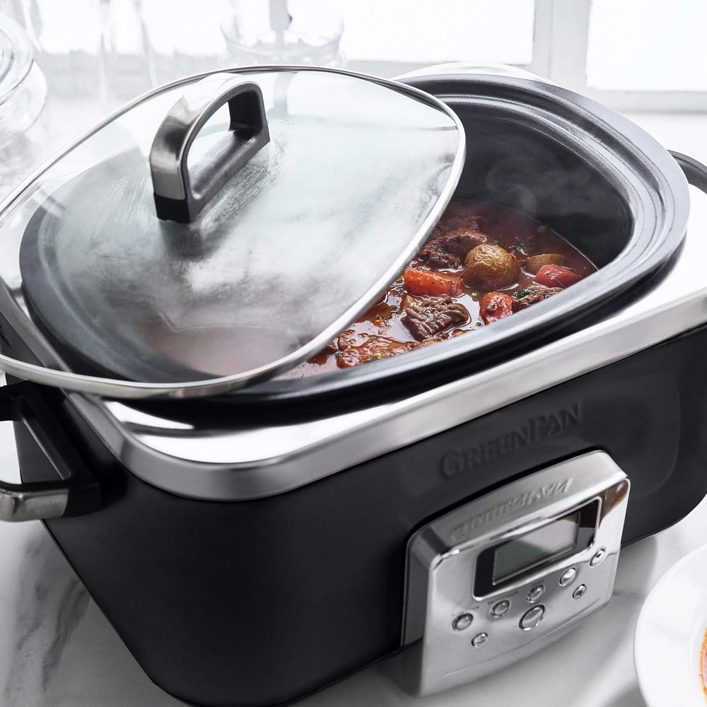GreenPan Slowcooker - 6.0 Liter - Black - Keramische anti-aanbaklaag