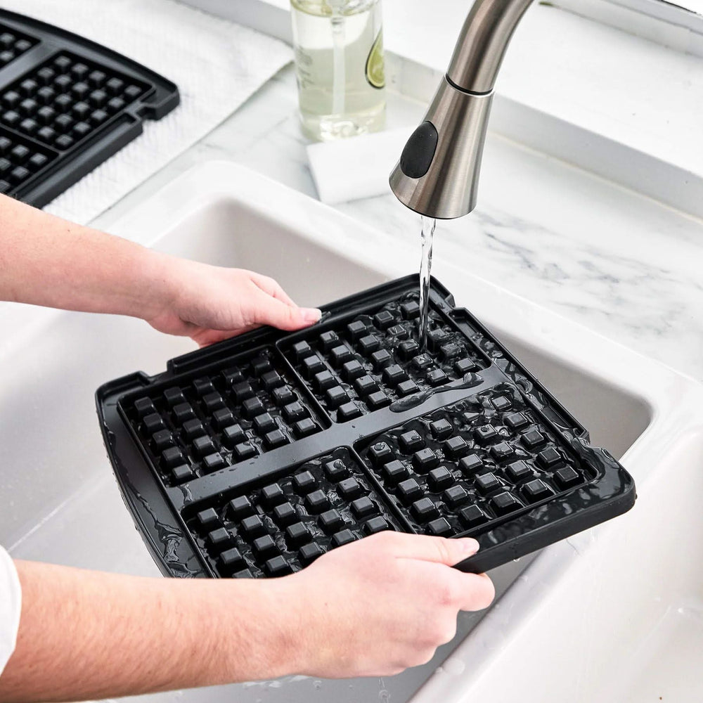GreenPan Wafelijzer - RVS - inclusief 2 sets wafelplaten - Keramische anti-aanbaklaag