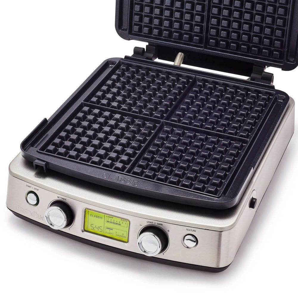 GreenPan Wafelijzer - RVS - inclusief 2 sets wafelplaten - Keramische anti-aanbaklaag