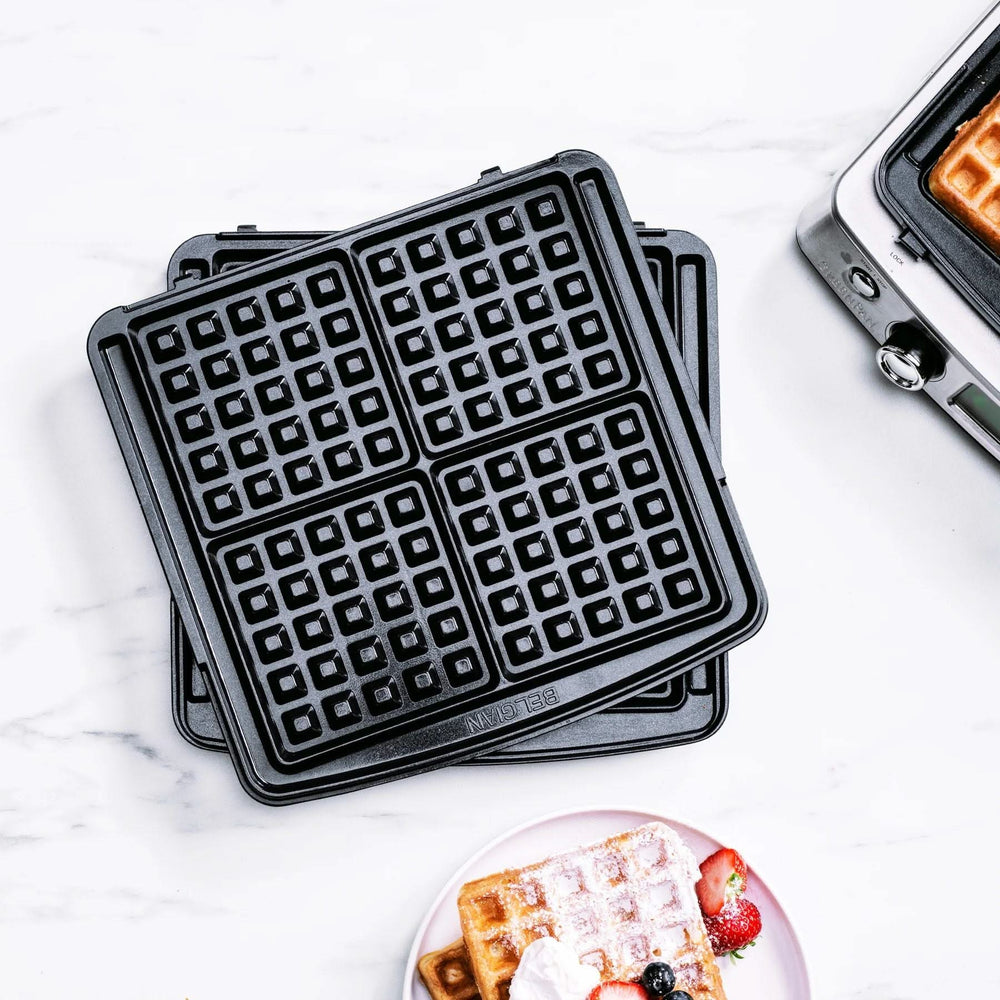 GreenPan Wafelijzer - RVS - inclusief 2 sets wafelplaten - Keramische anti-aanbaklaag