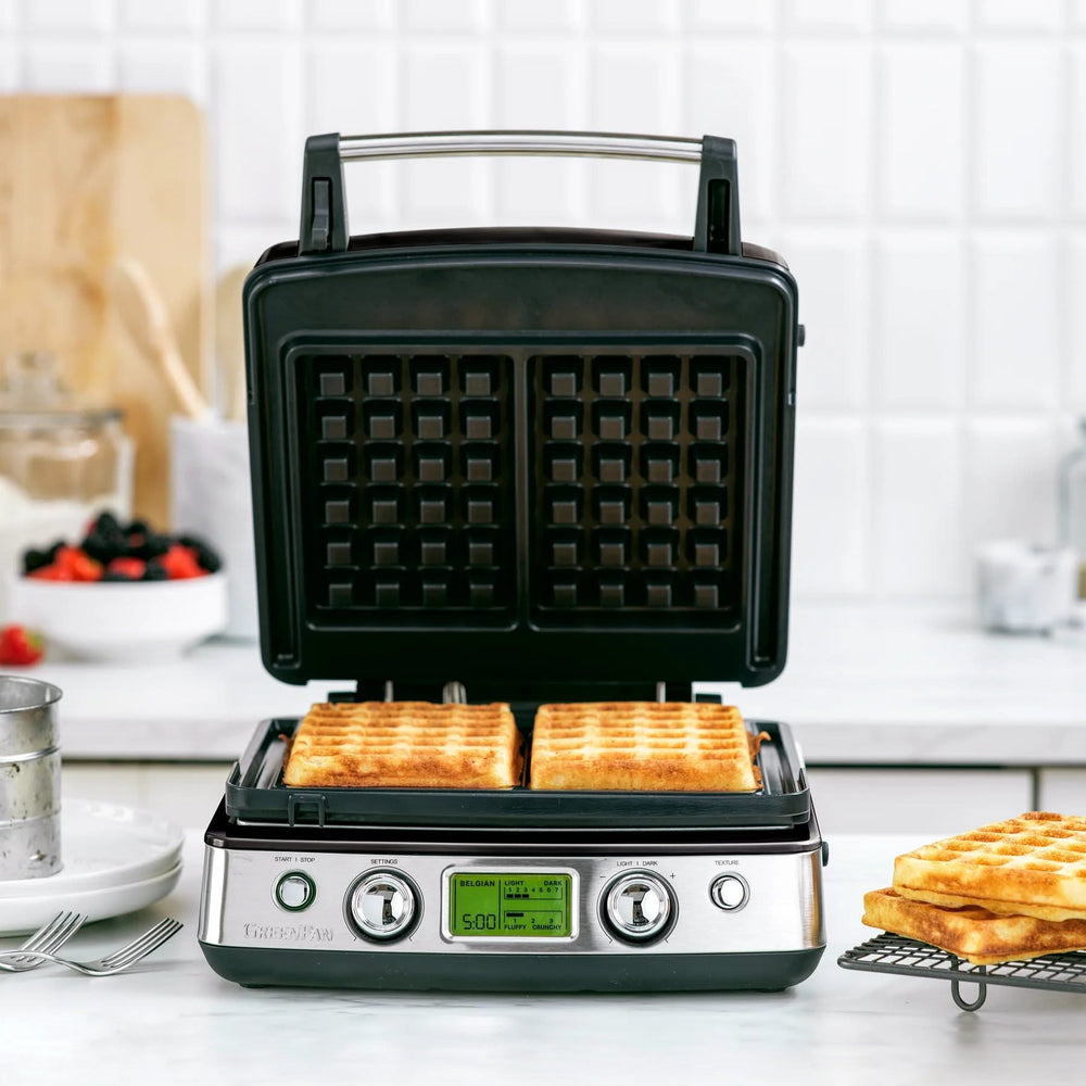 GreenPan Wafelijzer - Black - inclusief 2 sets wafelplaten - Keramische anti-aanbaklaag