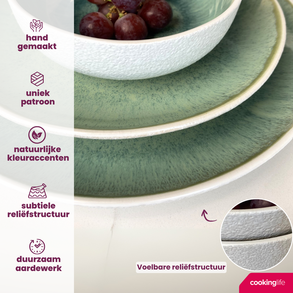 Cookinglife Dinerborden Belize ø 25 cm - 6 stuks