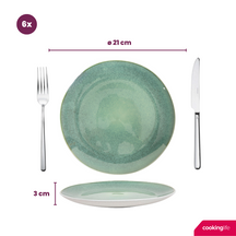 Cookinglife Serviesset Belize 18-delig / 6 personen - 6 dinerborden ø 25 cm, 6 ontbijtborden ø 21 cm, 6 soepkommen ø 15 cm