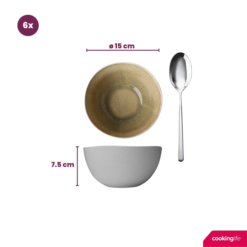Cookinglife Soepkommen / Kommen Belize ø 15 cm - 6 stuks
