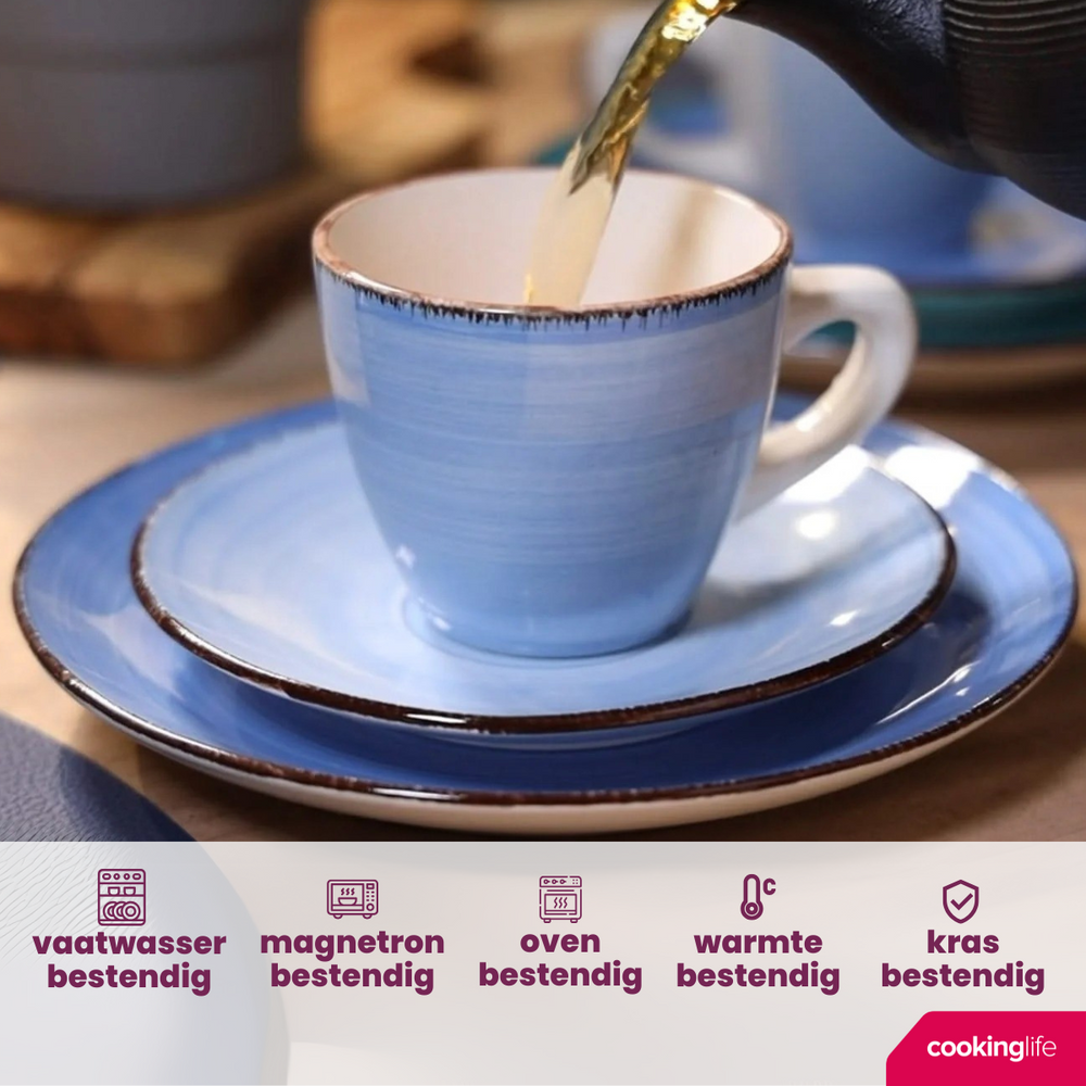 Cookinglife Mokken Delice Blauw 350 ml - 6 stuks