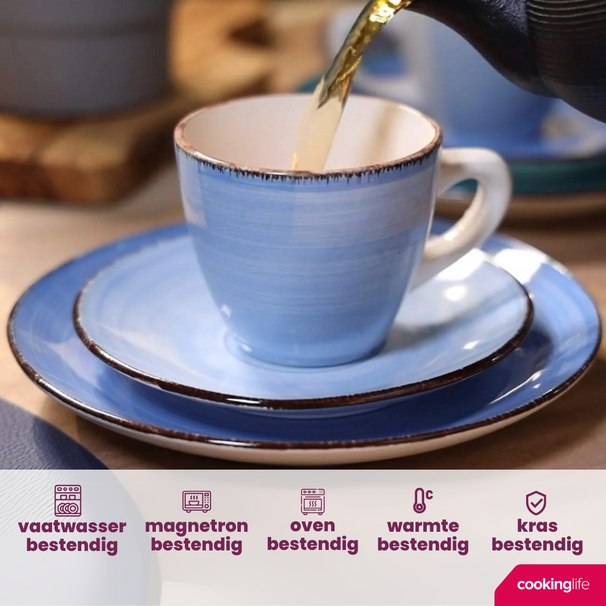 Cookinglife Mokken Delice Blauw 350 ml - 6 stuks