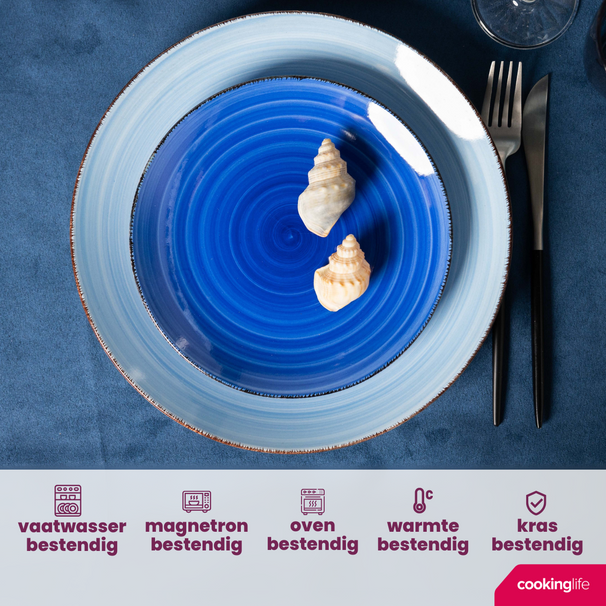 Cookinglife Ontbijtborden / Dessertborden Delice Blauw ø 19 cm - 6 stuks