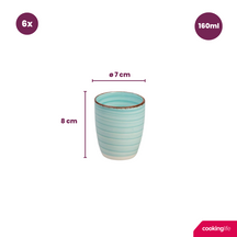 Cookinglife Koffiekopjes / Senseo Kopjes - Delice Blauw 180 ml - 6 stuks