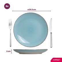 Cookinglife Dinerborden Delice Blauw ø 26.5 cm - 6 stuks