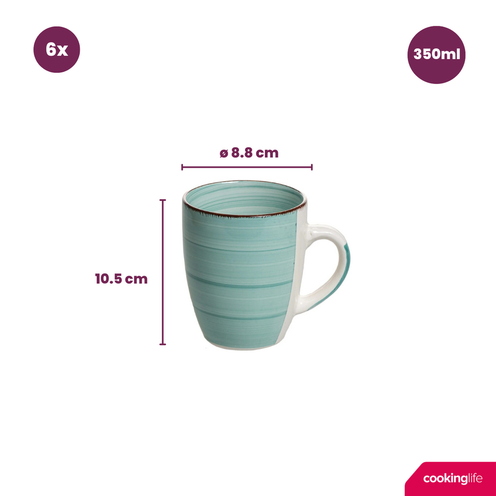 Cookinglife Mokken Delice Blauw 350 ml - 6 stuks