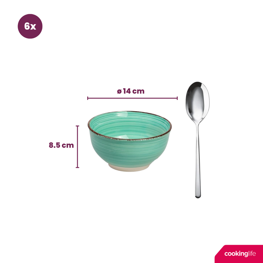 Cookinglife Soepkommen / Kommen Delice Blauw ø 14 cm - 6 stuks