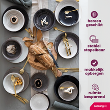 Cookinglife Bekers Delice Grijs 350 ml - 6 stuks