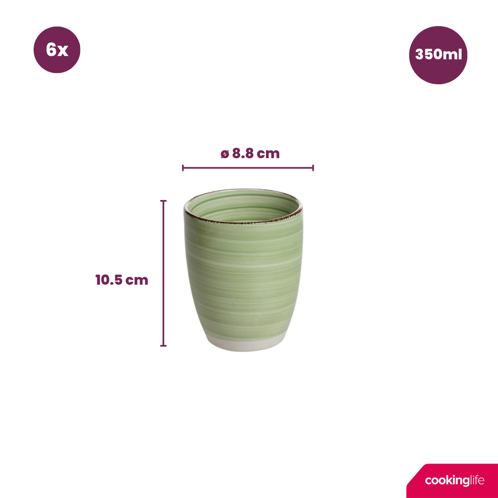 Cookinglife Bekers Delice Groen 350 ml - 6 stuks