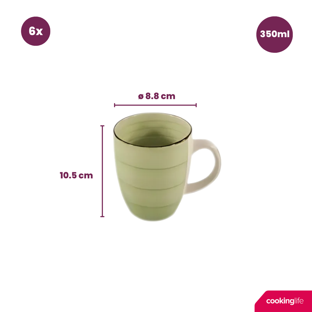 Cookinglife Mokken Delice Groen 350 ml - 6 stuks