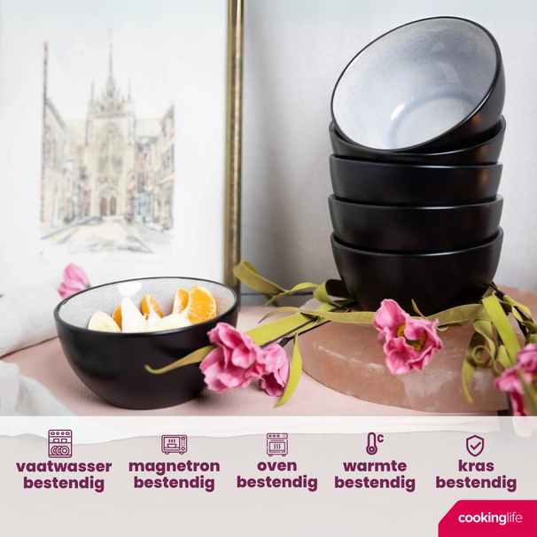 Cookinglife Kleine Kommen Nola Warm Grey ø 12 cm - 6 stuks
