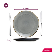 Cookinglife Serviesset Nola Warm Grey 18-delig / 6 personen - 6 dinerborden, 6 ontbijtborden en 6 kommen